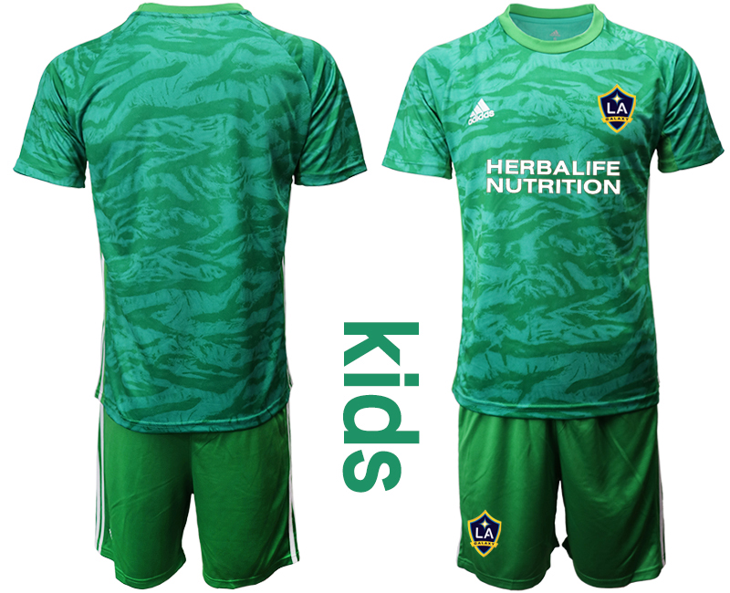 Youth 2020-2021 club Los Angeles Galaxy green goalkeeper blank Soccer Jerseys->los angeles galaxy jersey->Soccer Club Jersey